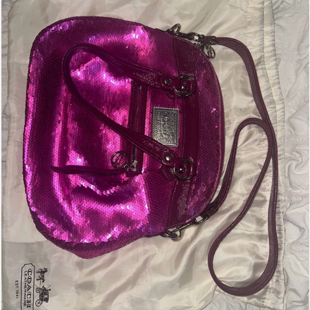 Coach Pink Sequin Shoulder Bag